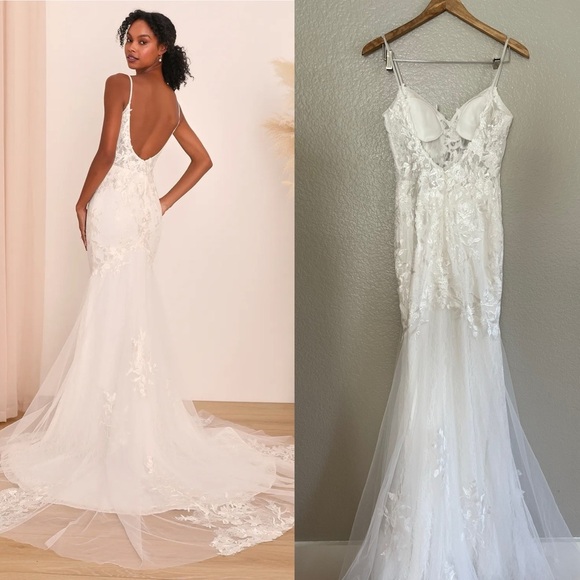 Everlasting Affection White Lace Mermaid Maxi Dress - Picture 5 of 10